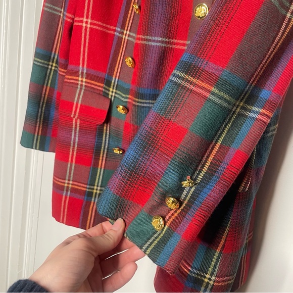 Ralph Lauren vintage 80s rare Tartan blazer size 10 - Picture 15 of 16